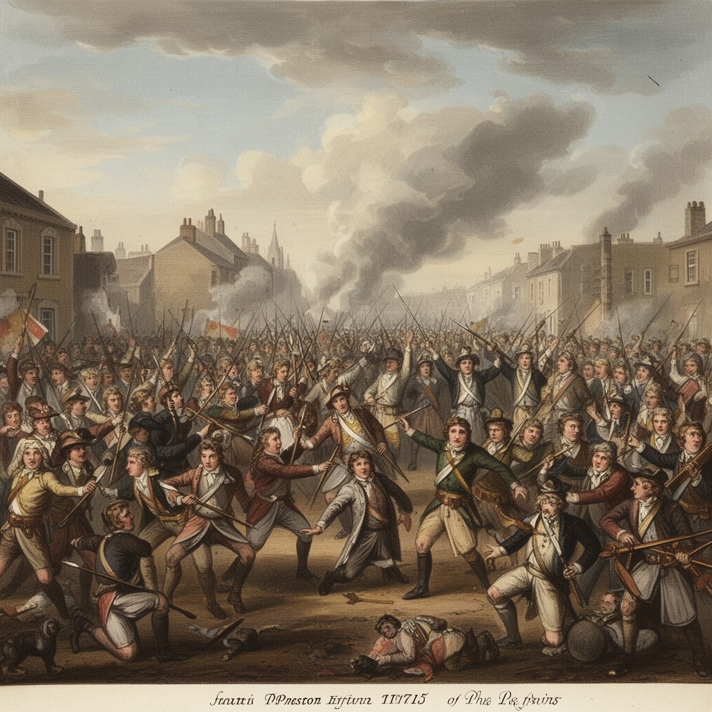 AI-generated illustration of Battle of Preston (1715)