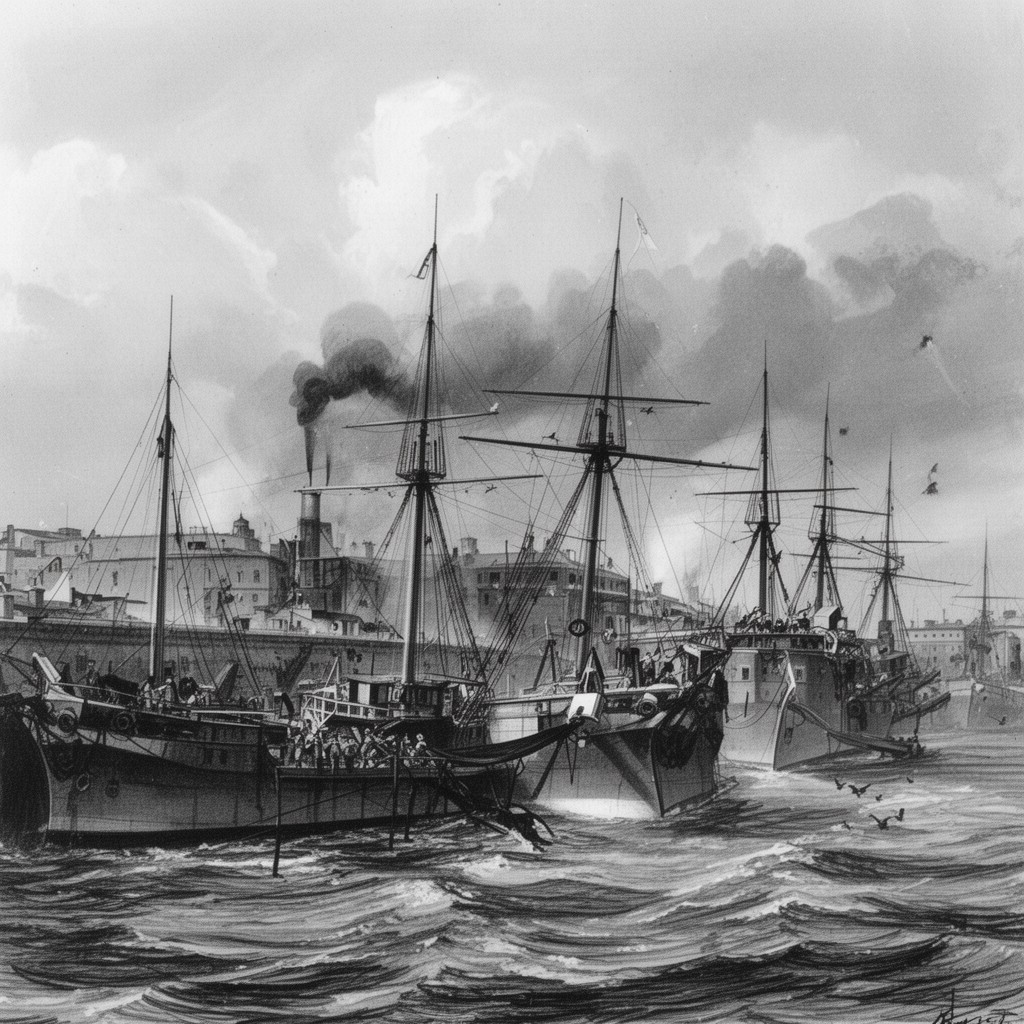 AI-generated illustration of Brest blockade