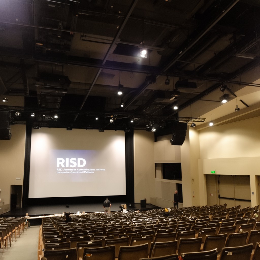 AI-generated illustration of RISD Auditorium