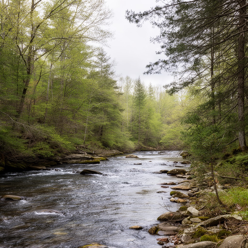 AI-generated illustration of Ten Mile River