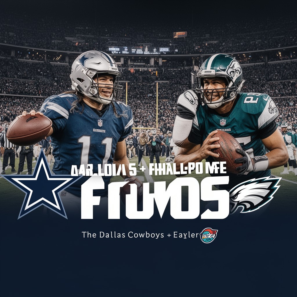AI-generated illustration of Dallas Cowboys–Philadelphia Eagles rivalry