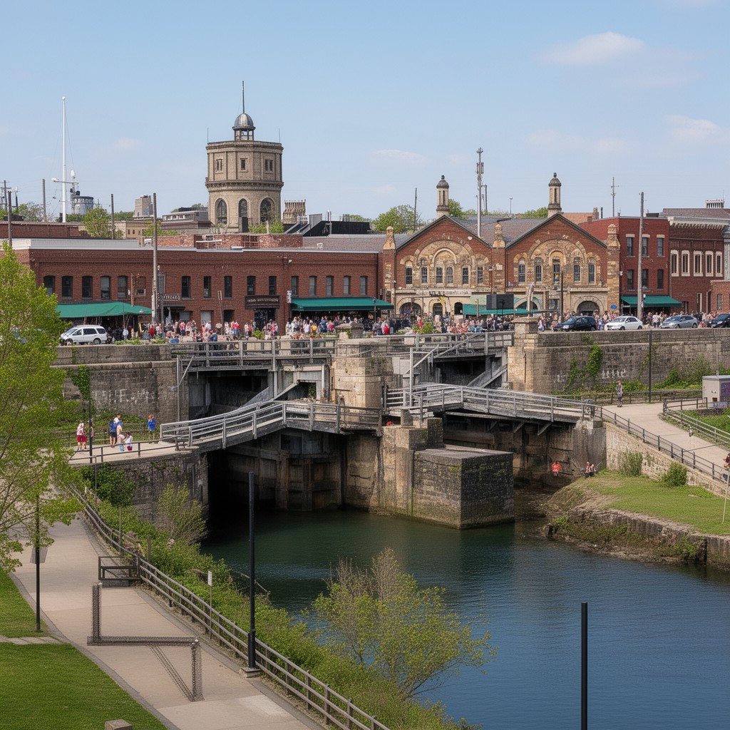 AI-generated illustration of Lockport, New York