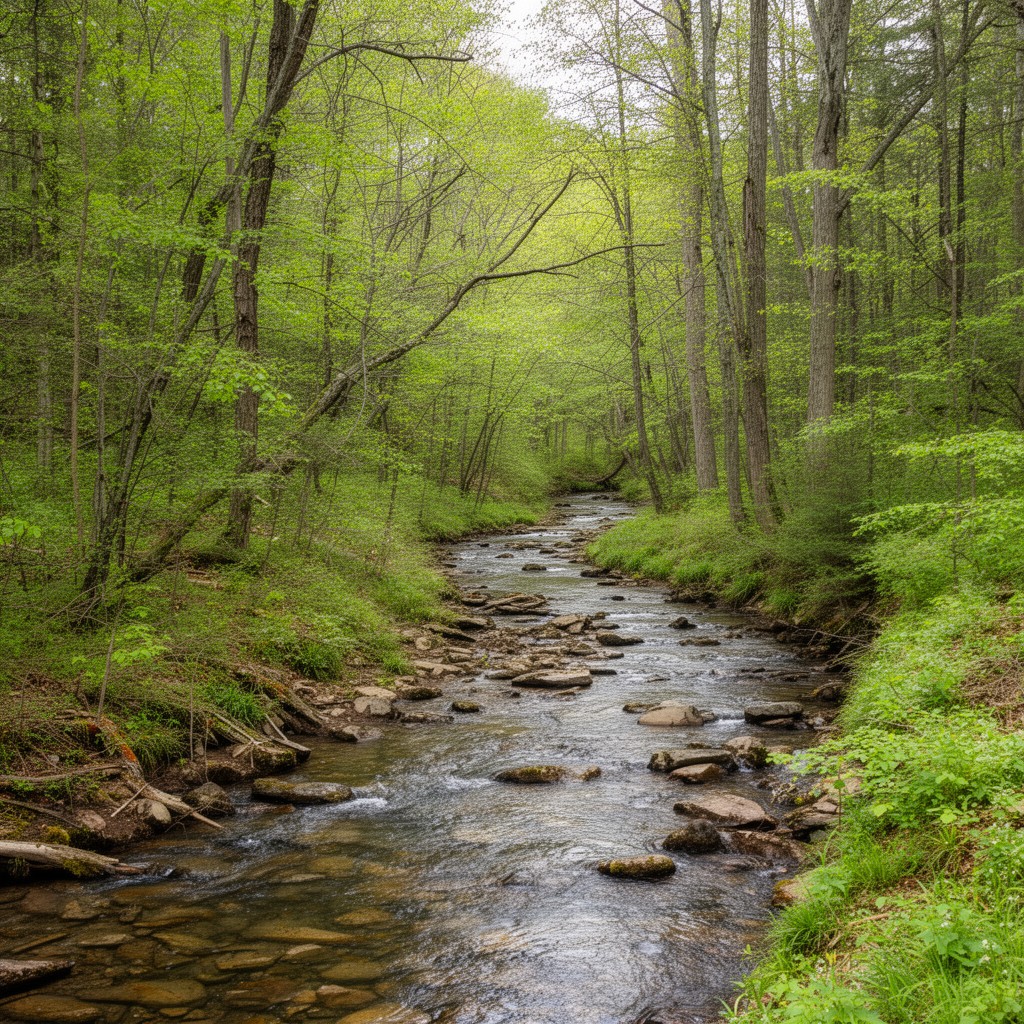 AI-generated illustration of Waccabuc River