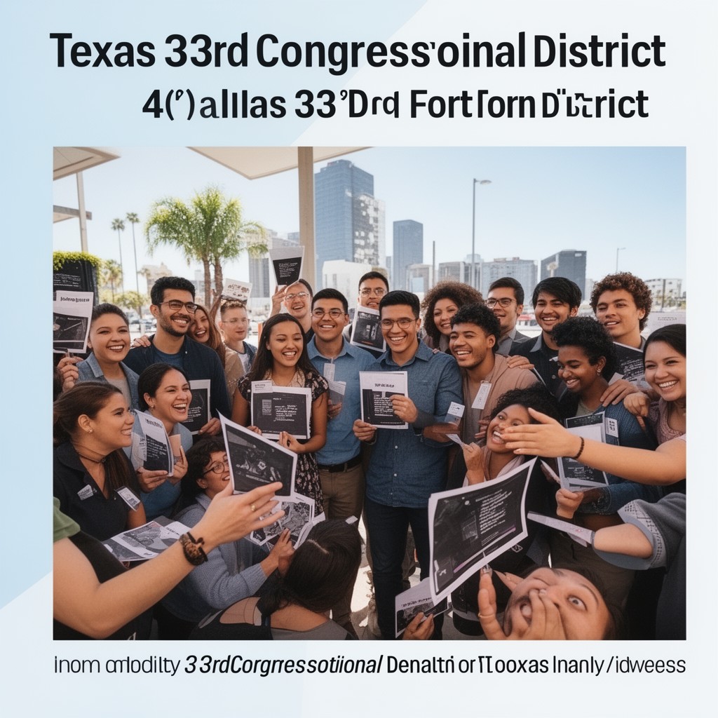 AI-generated illustration of Texas's 33rd congressional district