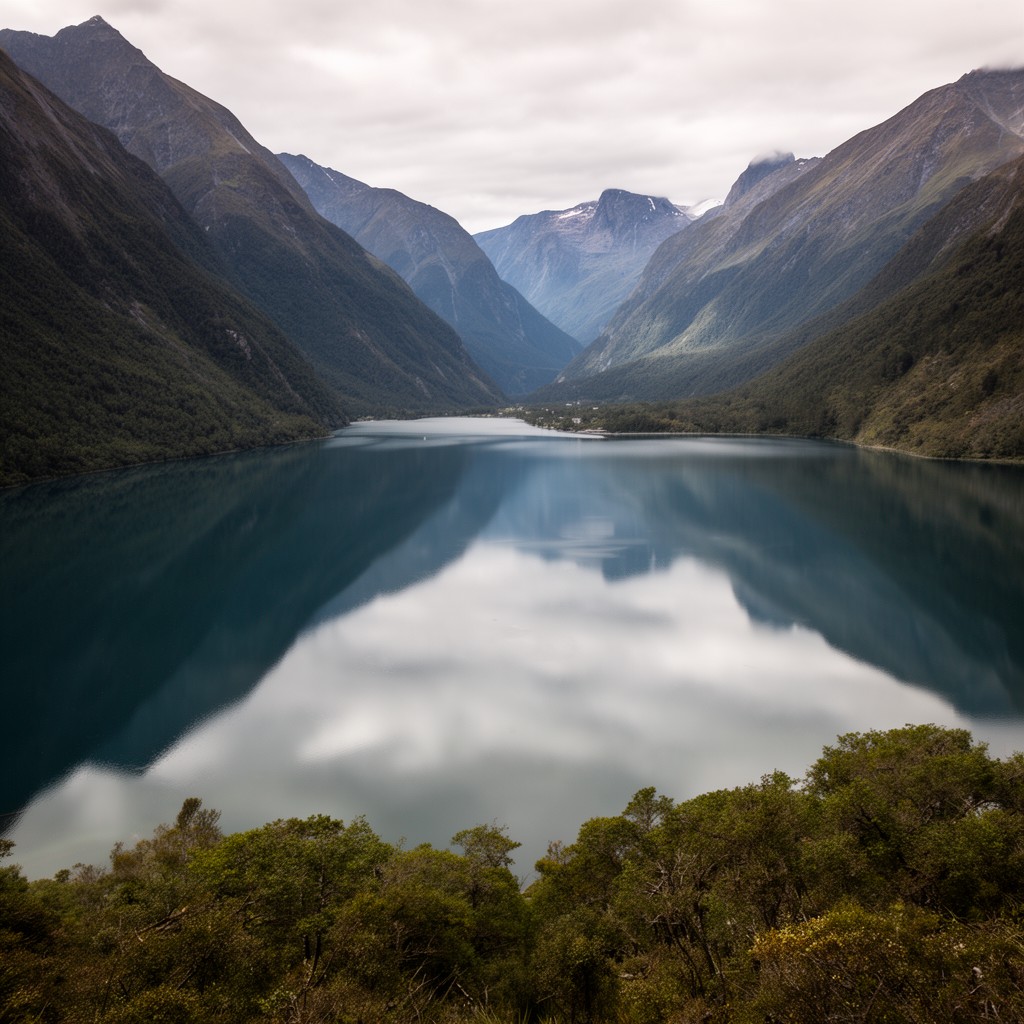 AI-generated illustration of Manapouri Lake