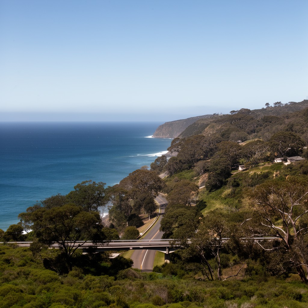 AI-generated illustration of Pacific Highway