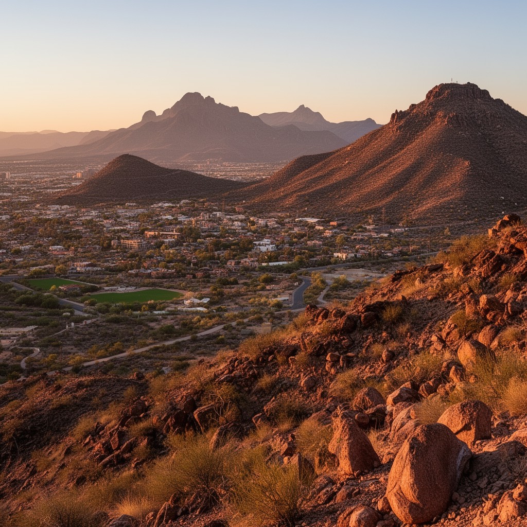 AI-generated illustration of South Mountain Park and Preserve