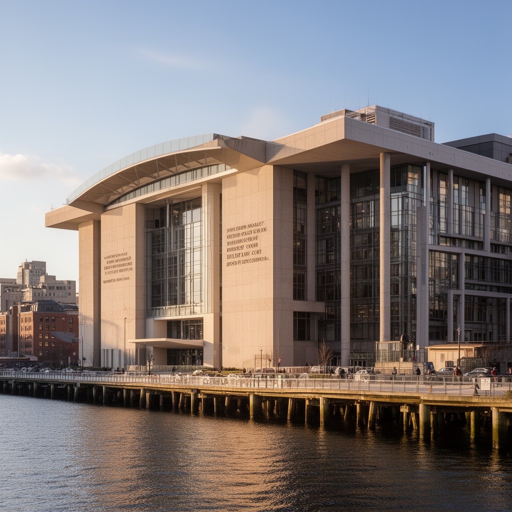 AI-generated illustration of John Joseph Moakley United States Courthouse