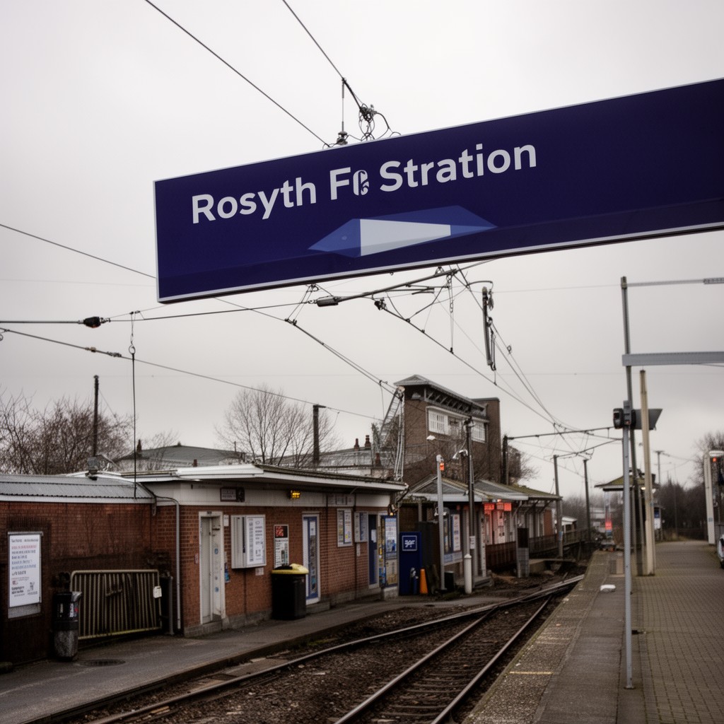 AI-generated illustration of Rosyth railway station