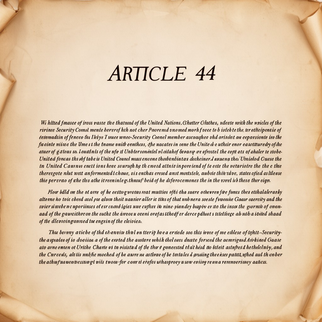 AI-generated illustration of Article 44 of the United Nations Charter