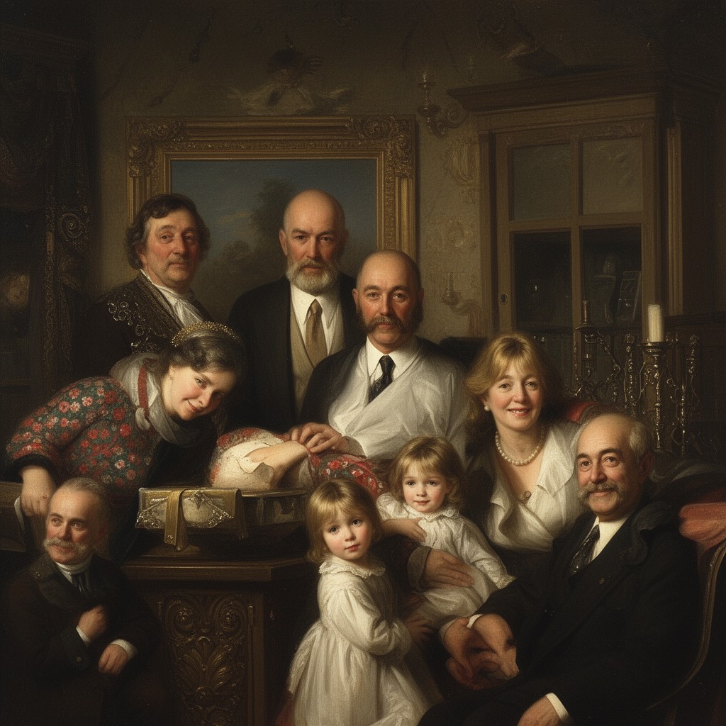 AI-generated illustration of Mellon family