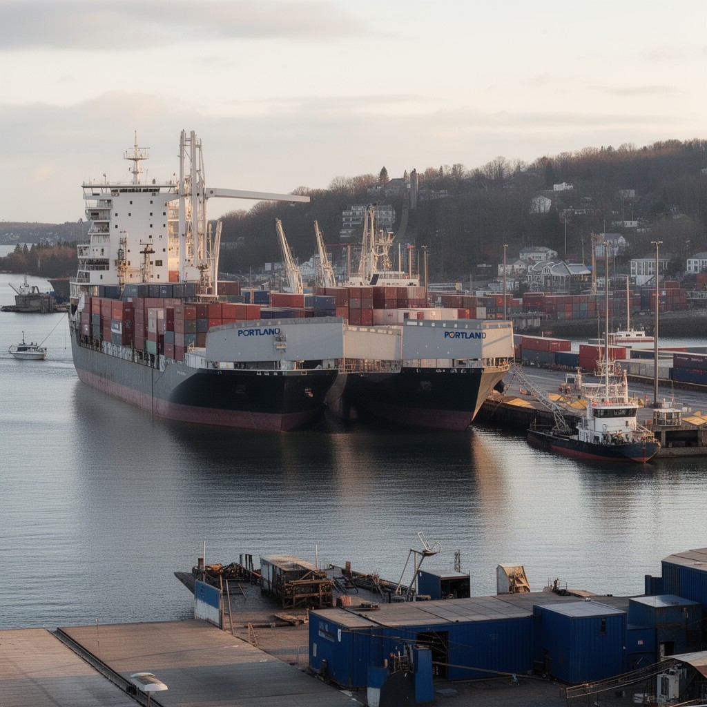 AI-generated illustration of Portland International Marine Terminal
