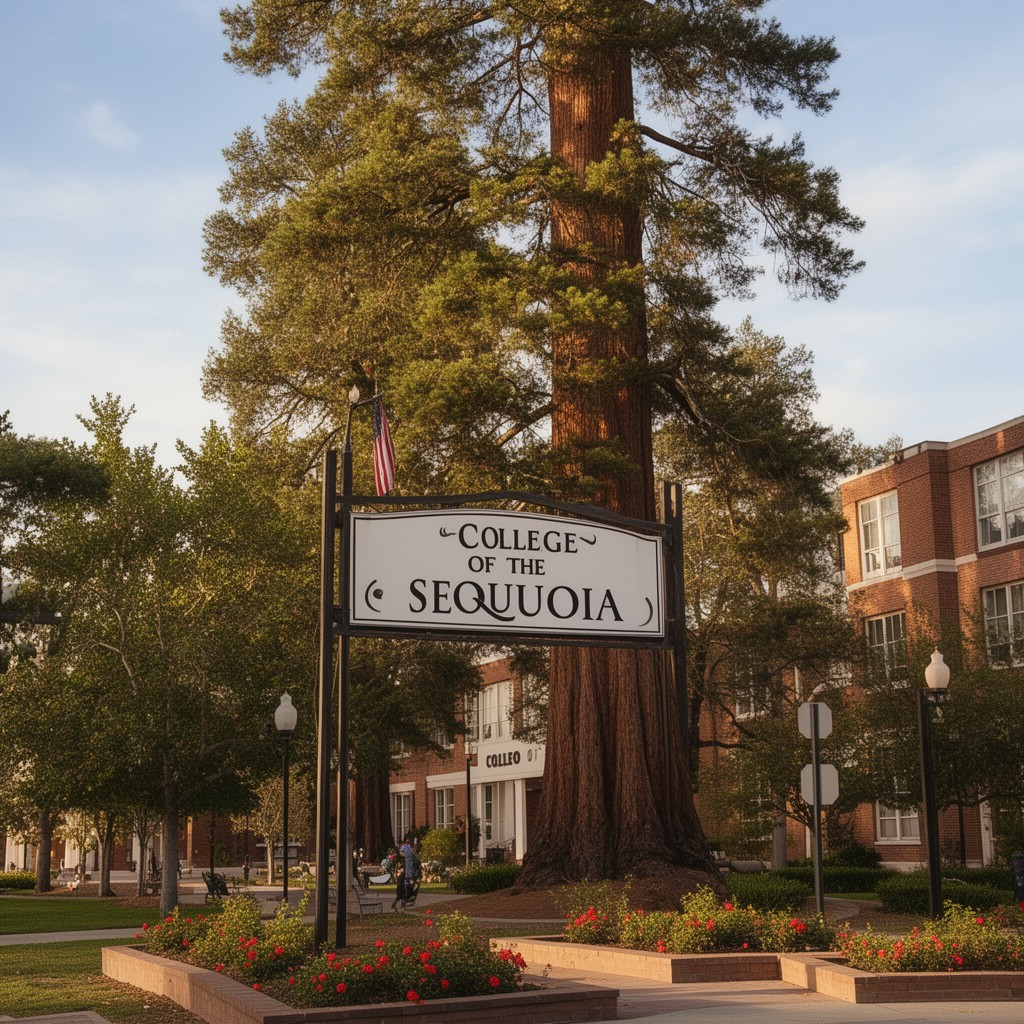 AI-generated illustration of College of the Sequoias
