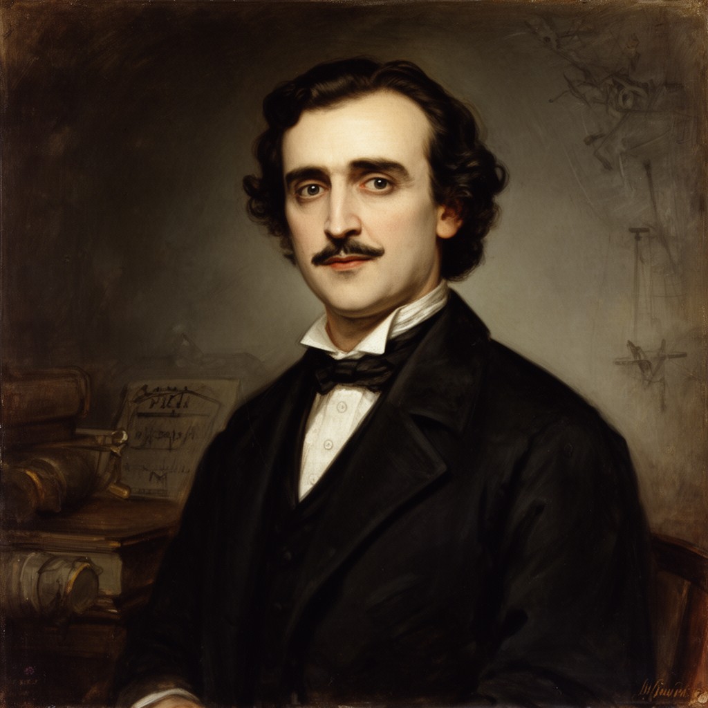 AI-generated illustration of Edgar Allan Poe