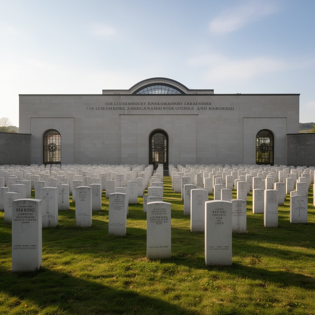 AI-generated illustration of Luxembourg American Cemetery and Memorial