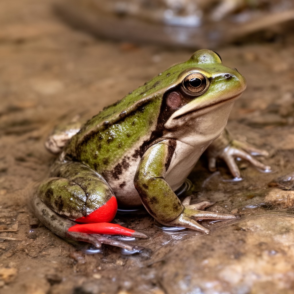 AI-generated illustration of California red-legged frog