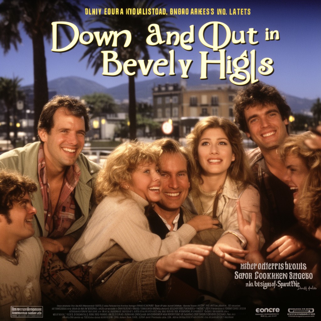 AI-generated illustration of Down and Out in Beverly Hills
