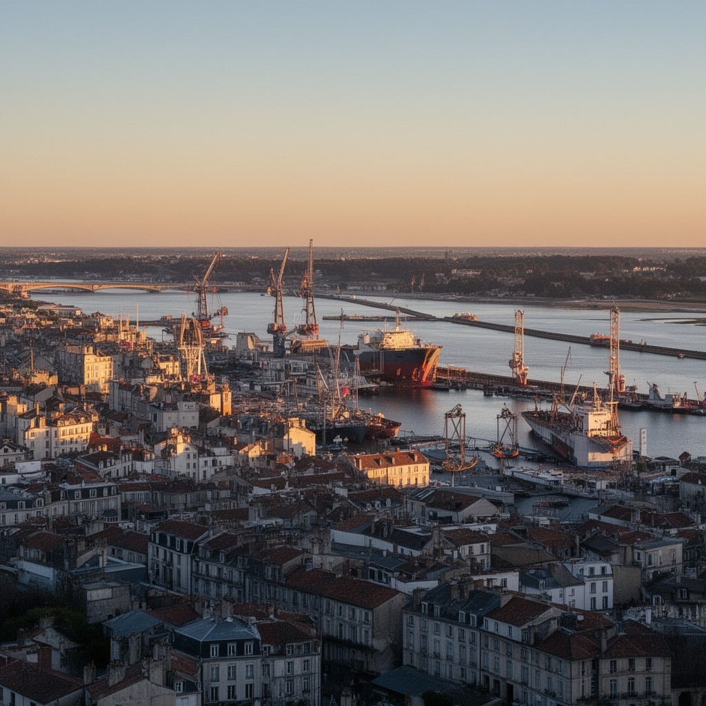 AI-generated illustration of Saint-Nazaire