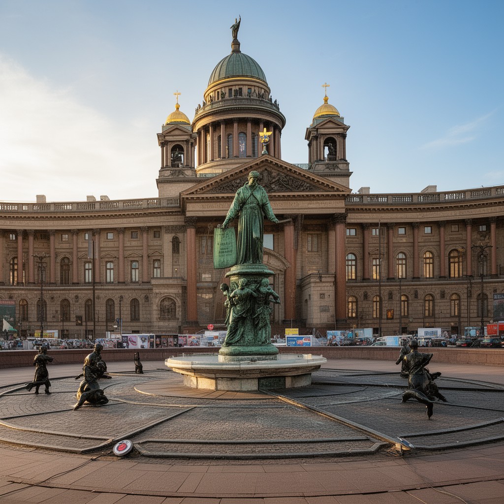 AI-generated illustration of Saint Isaac's Square