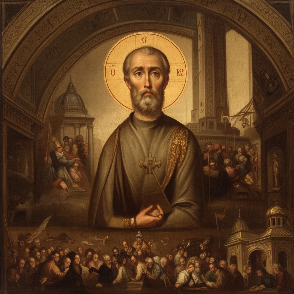 AI-generated illustration of Saint Isaac of Dalmatia