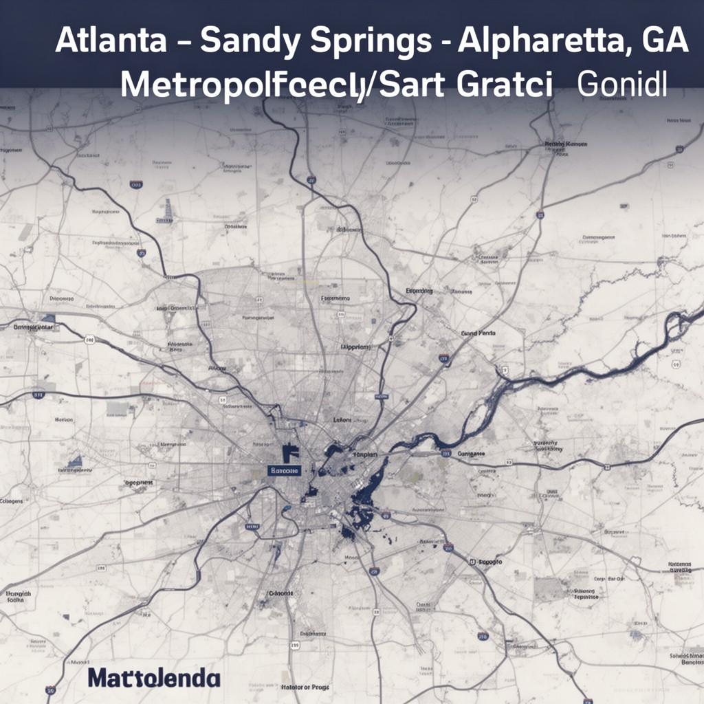 AI-generated illustration of Atlanta–Sandy Springs–Alpharetta, GA Metropolitan Statistical Area