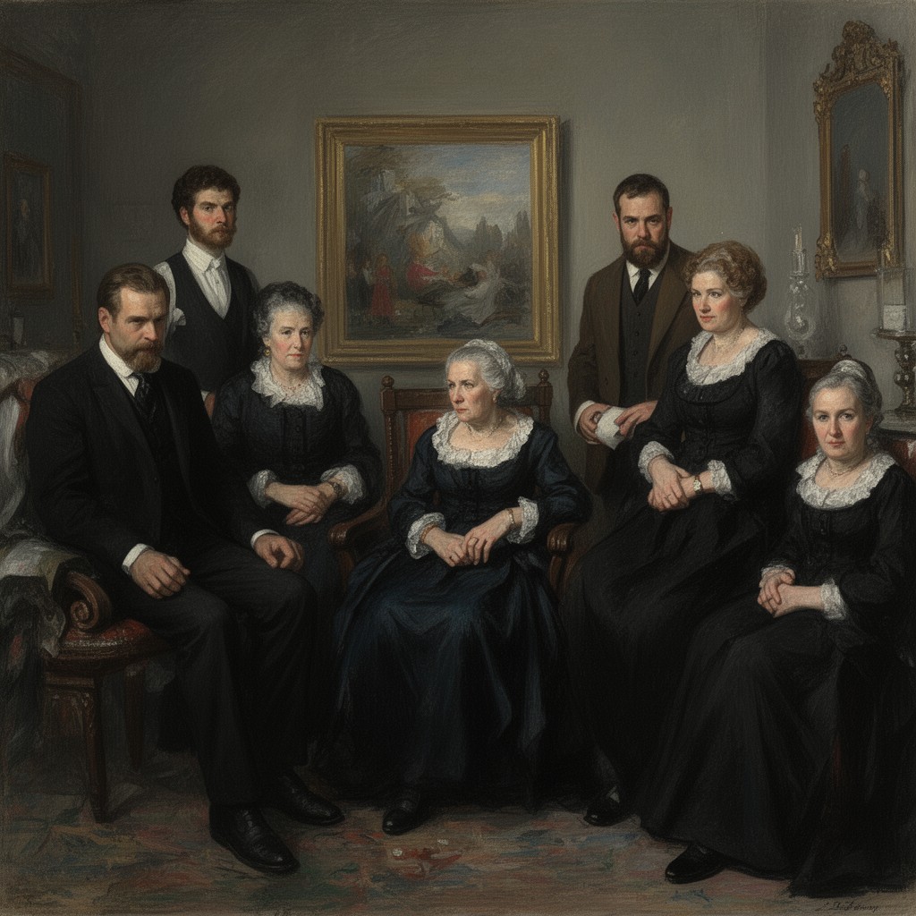 AI-generated illustration of The Bellelli Family