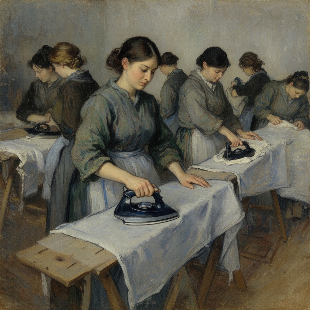 AI-generated illustration of Women Ironing