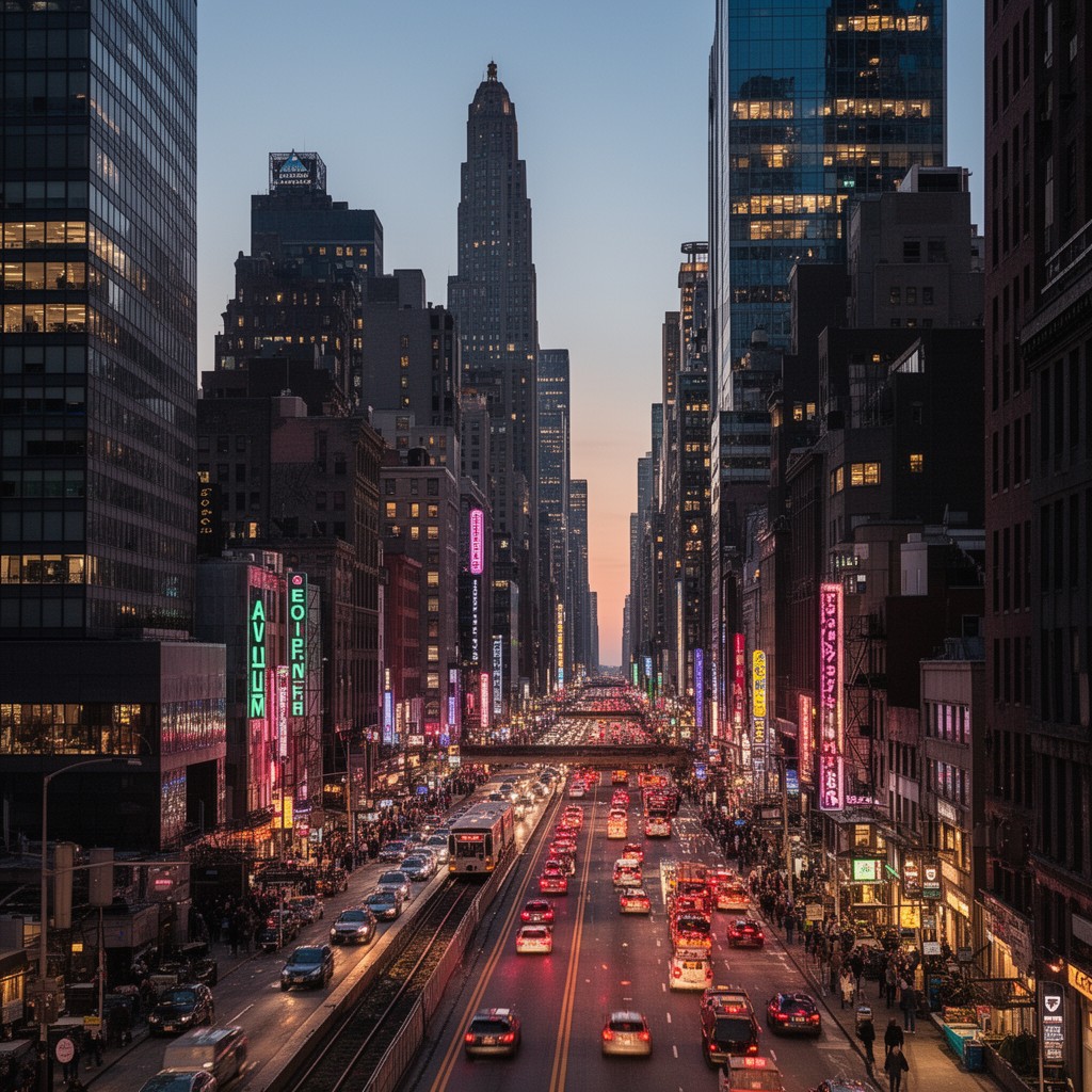 AI-generated illustration of Eighth Avenue