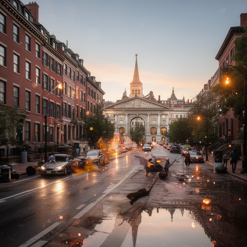 AI-generated illustration of Beacon Street