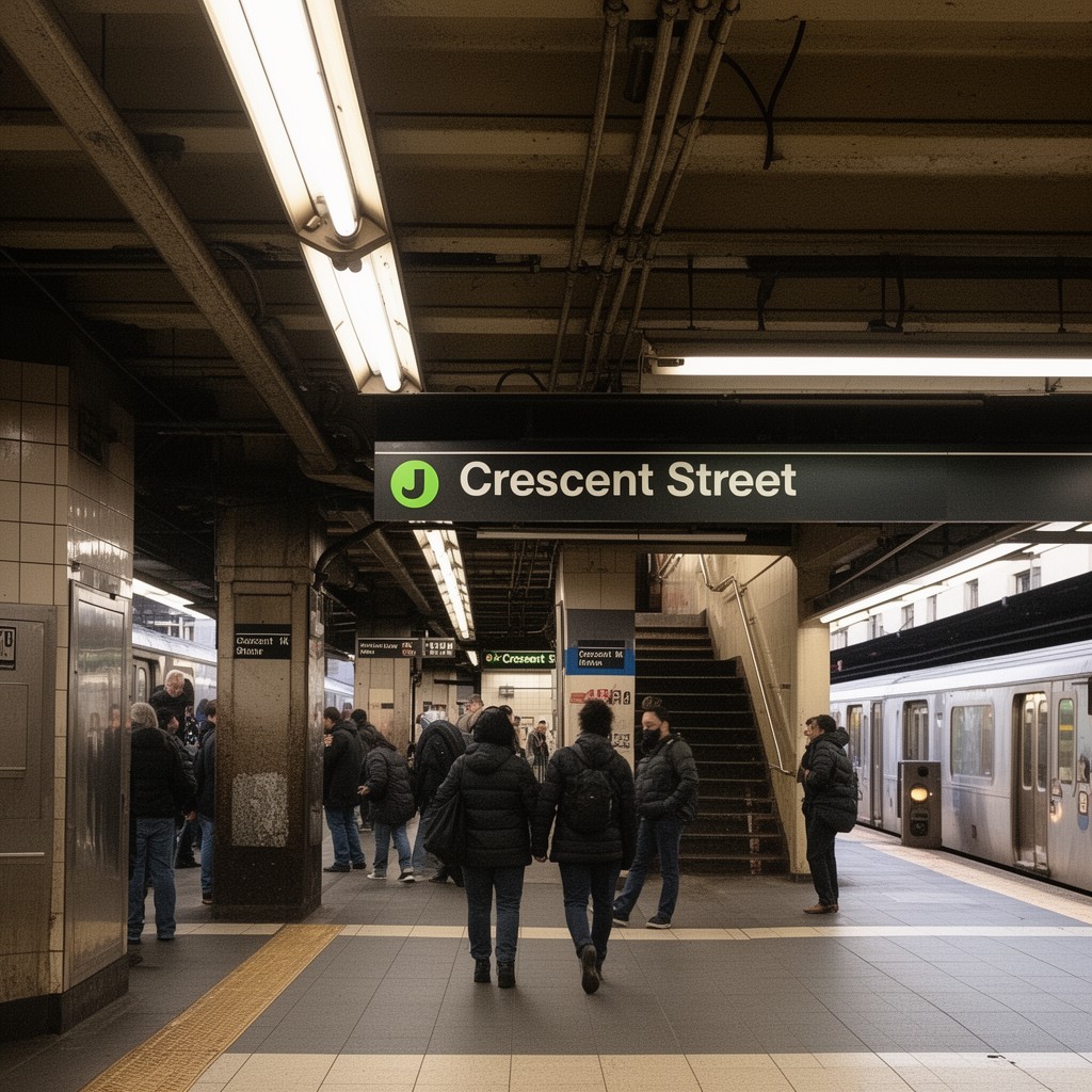 AI-generated illustration of Crescent Street station