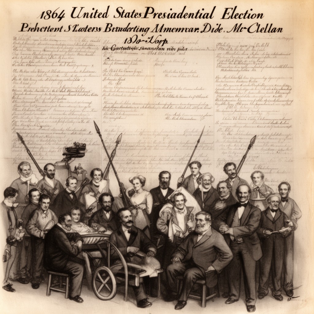AI-generated illustration of 1864 United States presidential election