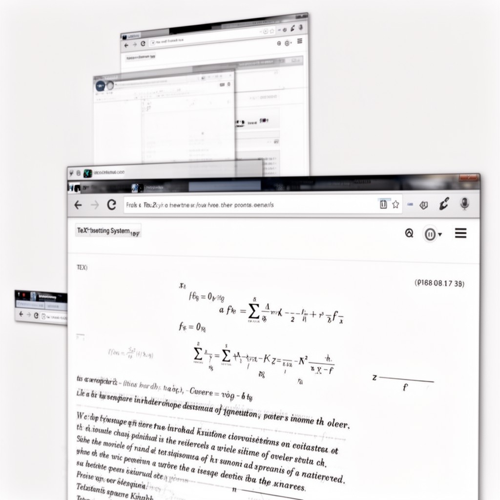AI-generated illustration of TeX typesetting system
