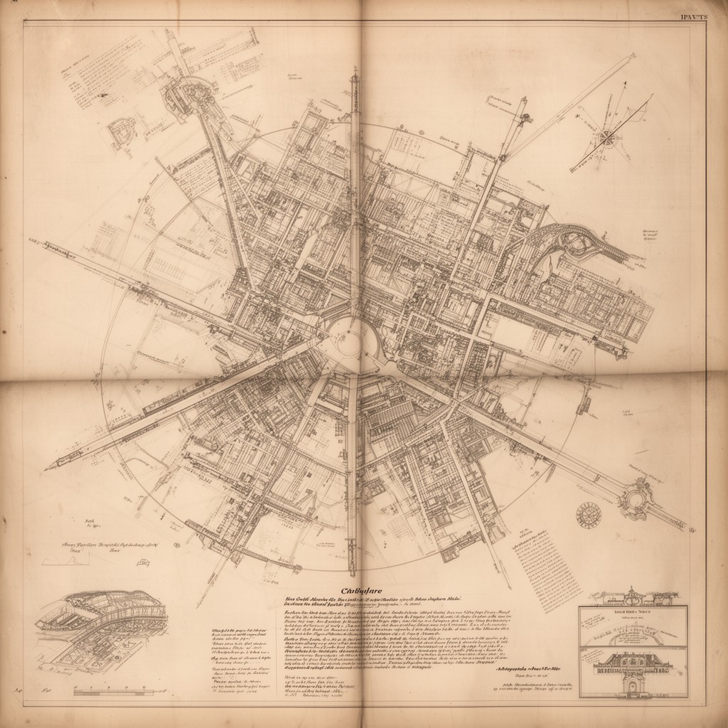 AI-generated illustration of L’Enfant Plan for Washington, D.C.