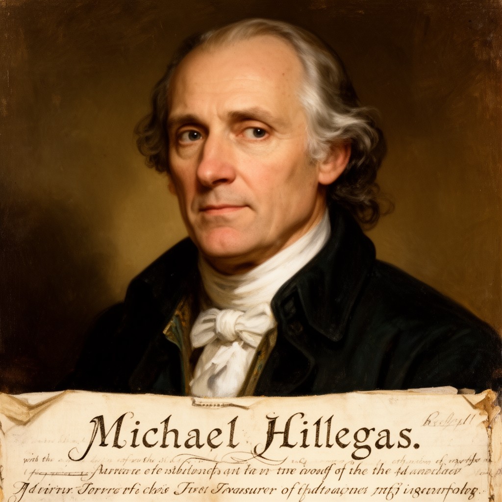 AI-generated illustration of Michael Hillegas