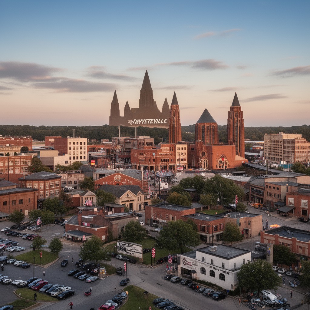 AI-generated illustration of Fayetteville, Arkansas, United States
