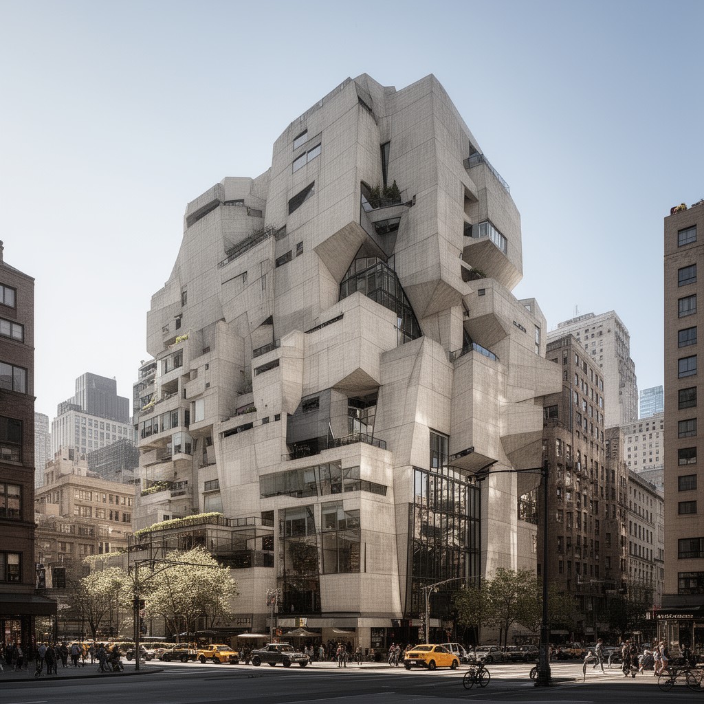 AI-generated illustration of 2 Columbus Circle, New York City