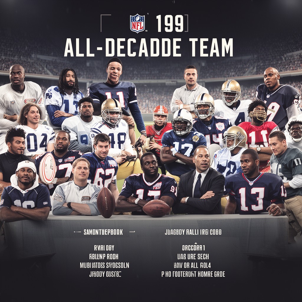 AI-generated illustration of NFL 1990s All-Decade Team