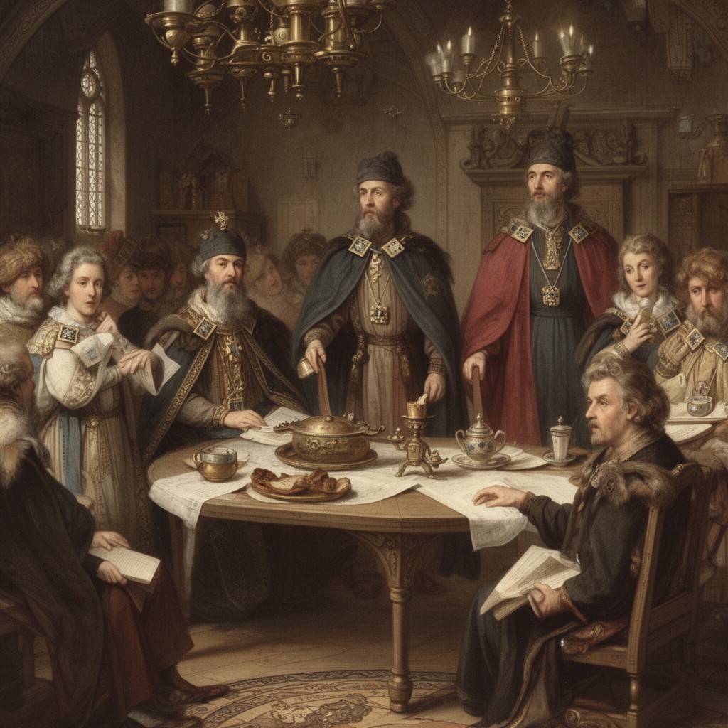 AI-generated illustration of Scottish royal court