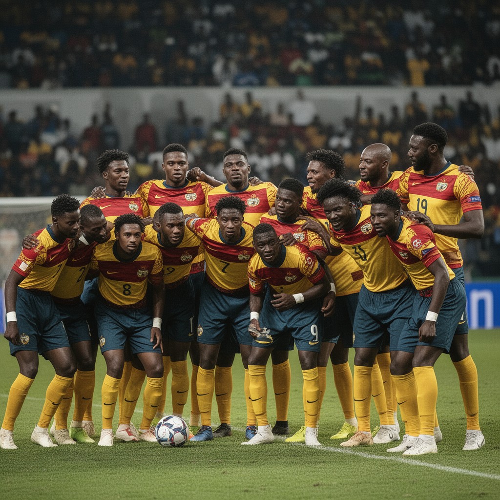 AI-generated illustration of Ghana national football team