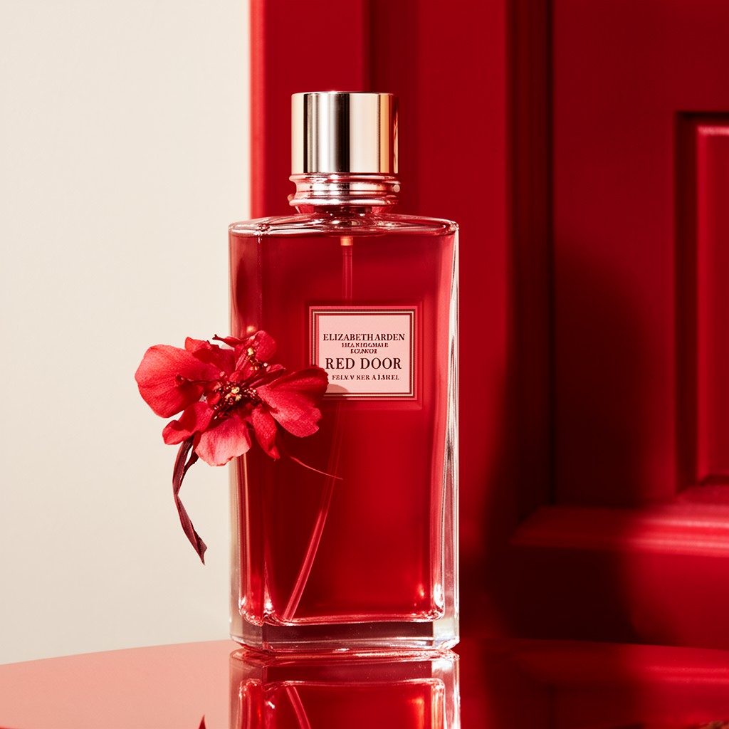 AI-generated illustration of Red Door fragrance
