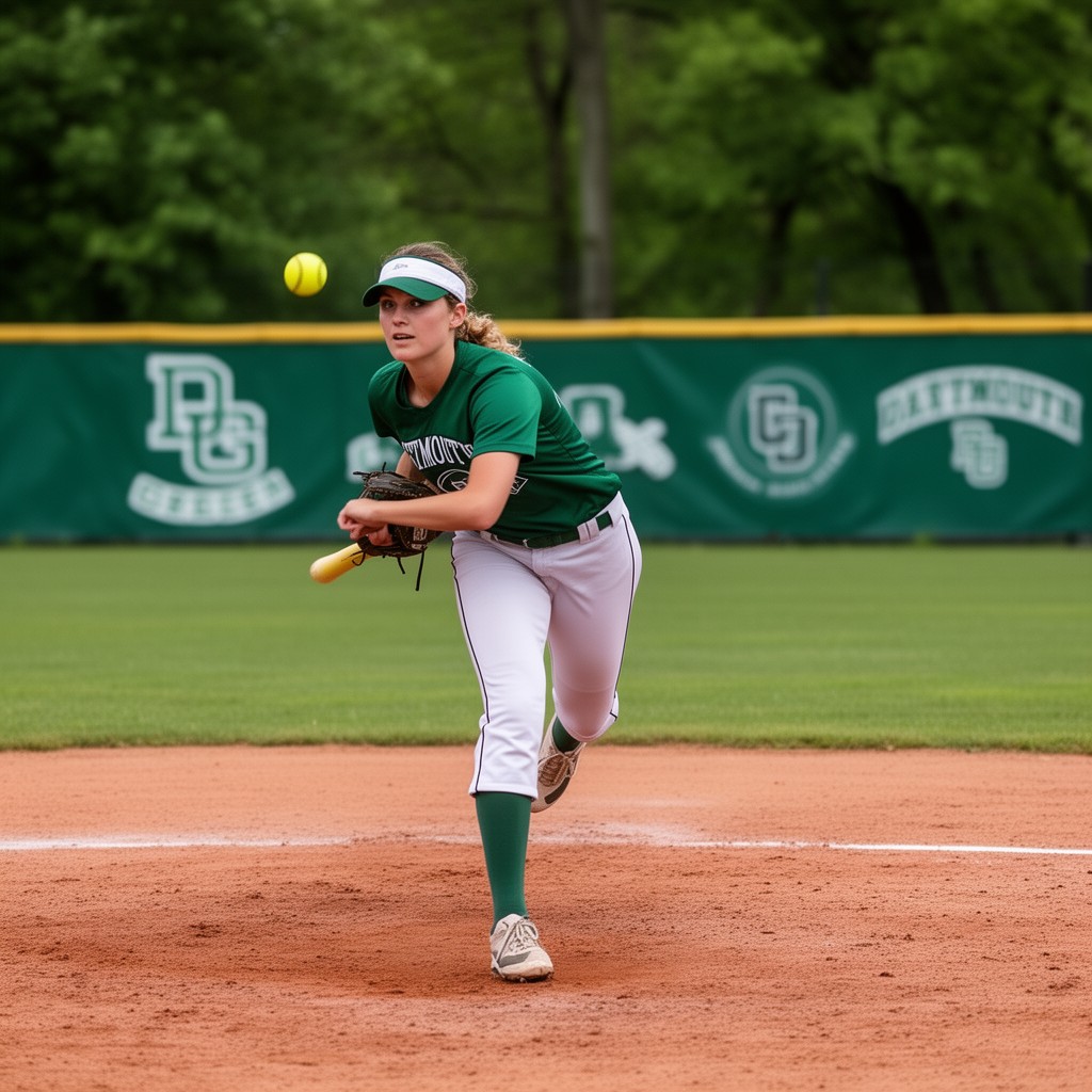 AI-generated illustration of Dartmouth Big Green softball