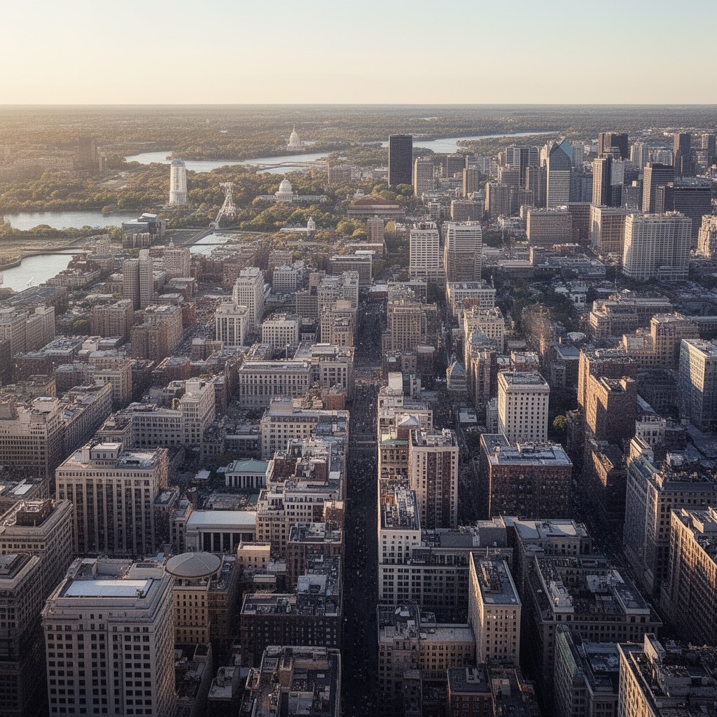 AI-generated illustration of Baltimore–Washington metropolitan area