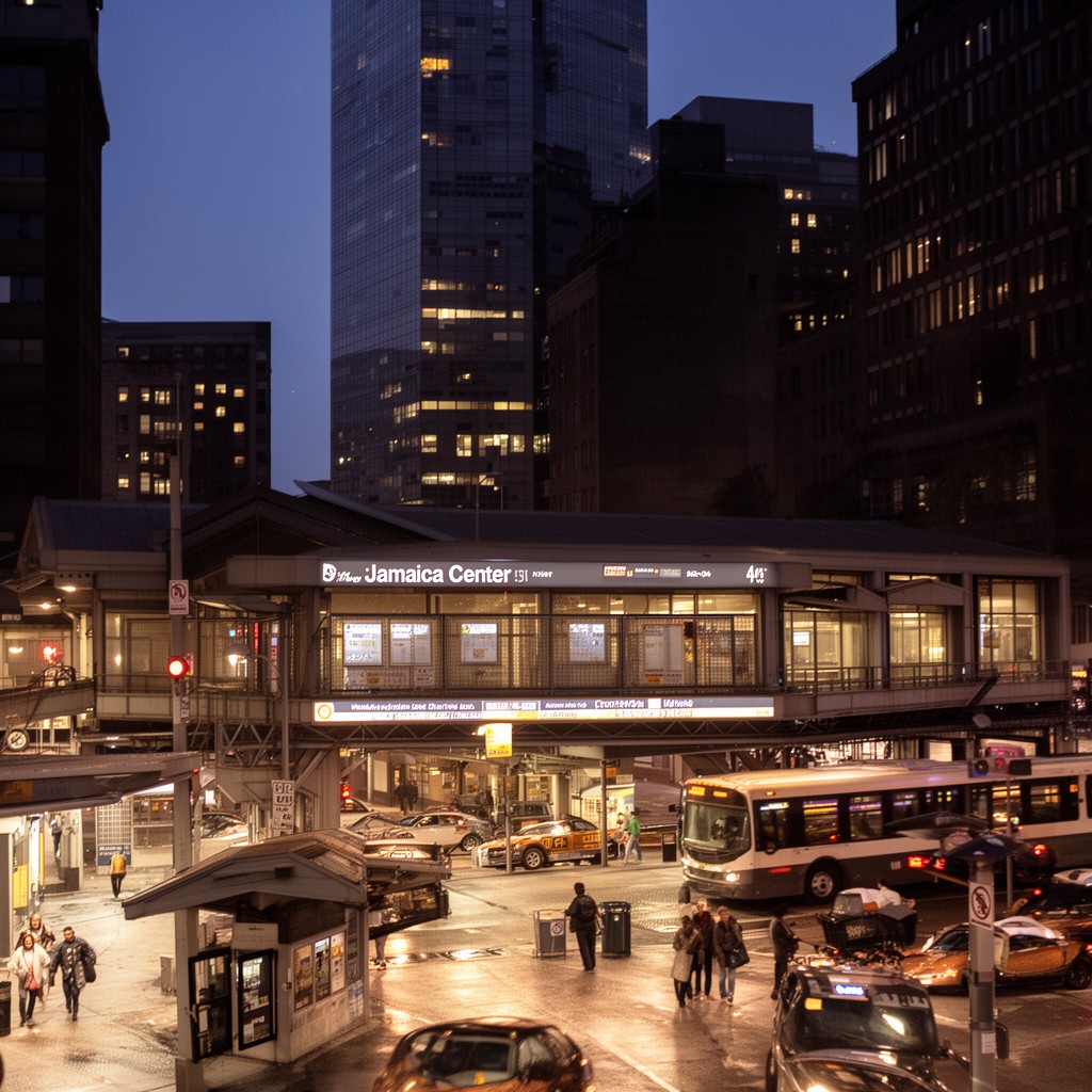 AI-generated illustration of Jamaica Center–Parsons/Archer station