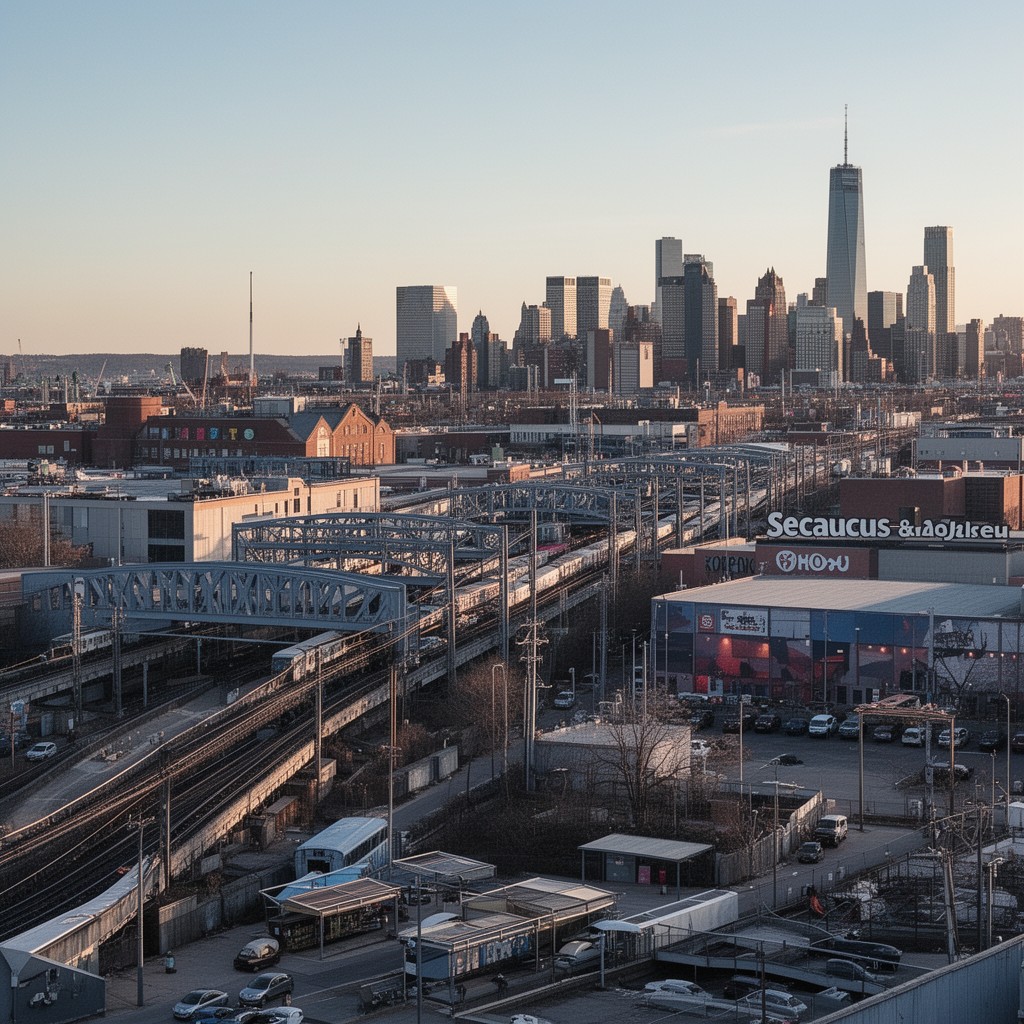 AI-generated illustration of Secaucus, New Jersey