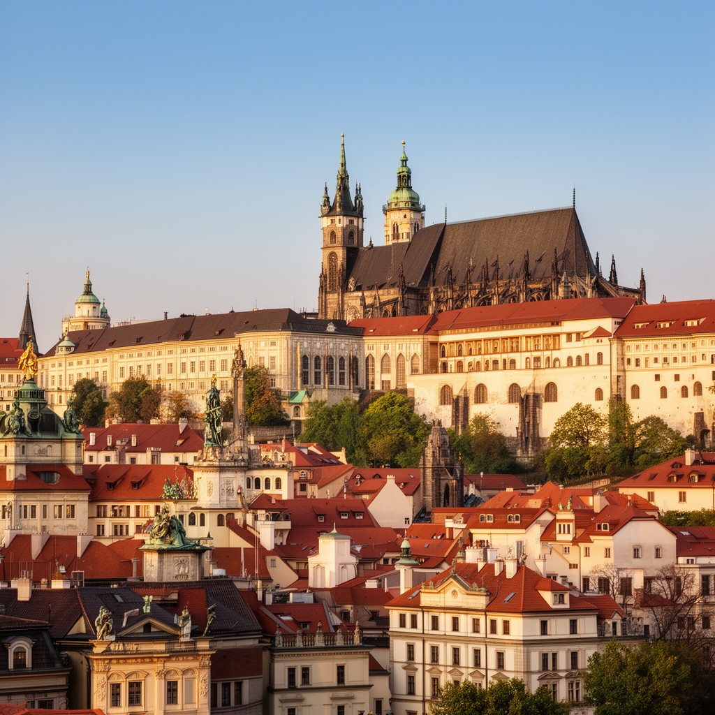 AI-generated illustration of Prague Castle