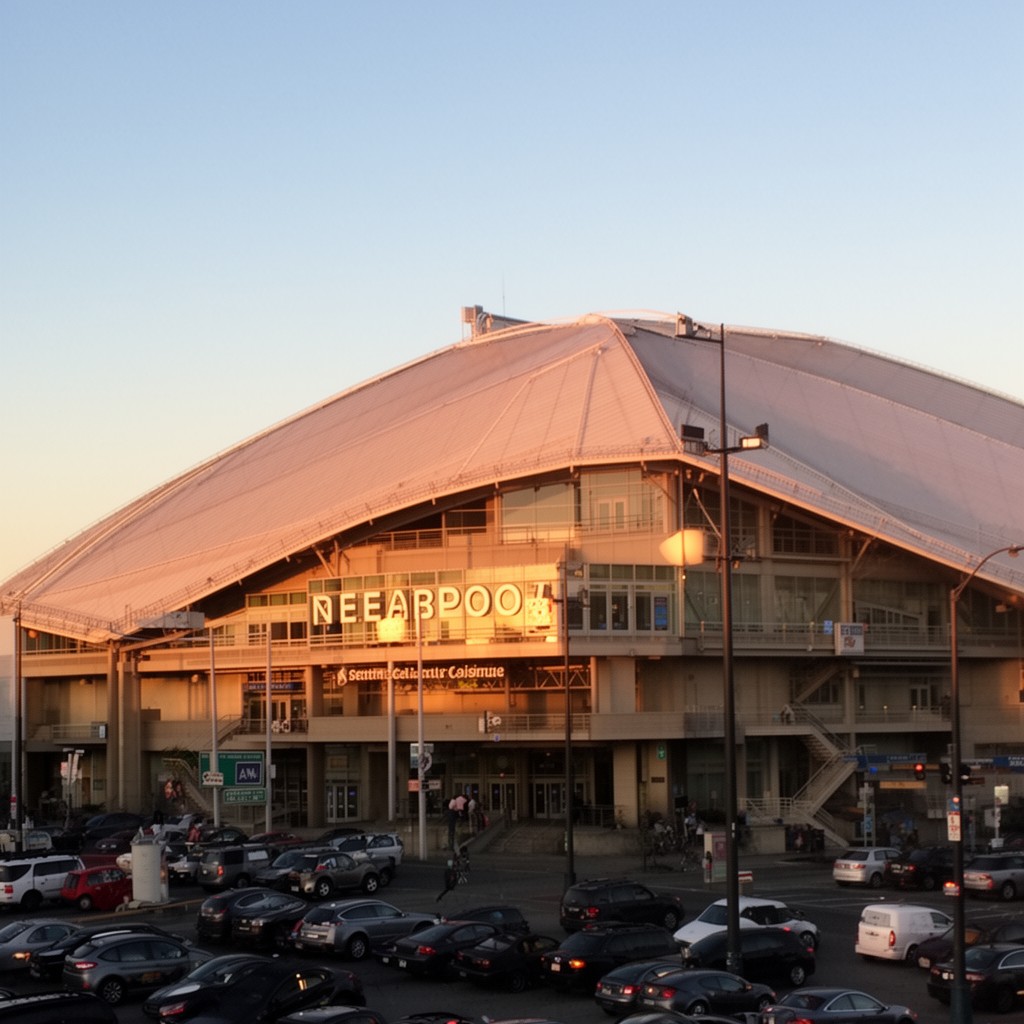 AI-generated illustration of Seattle Center Coliseum