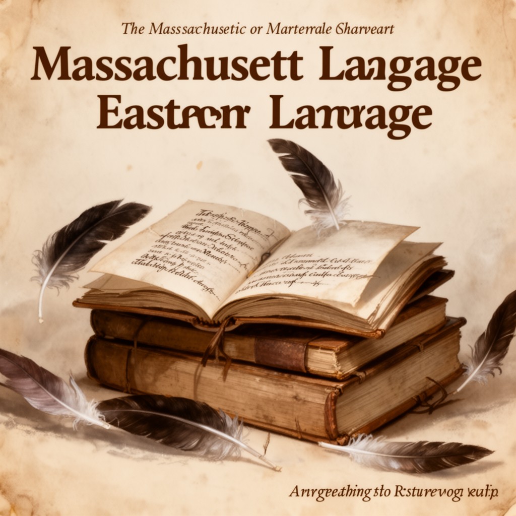 AI-generated illustration of Massachusett language
