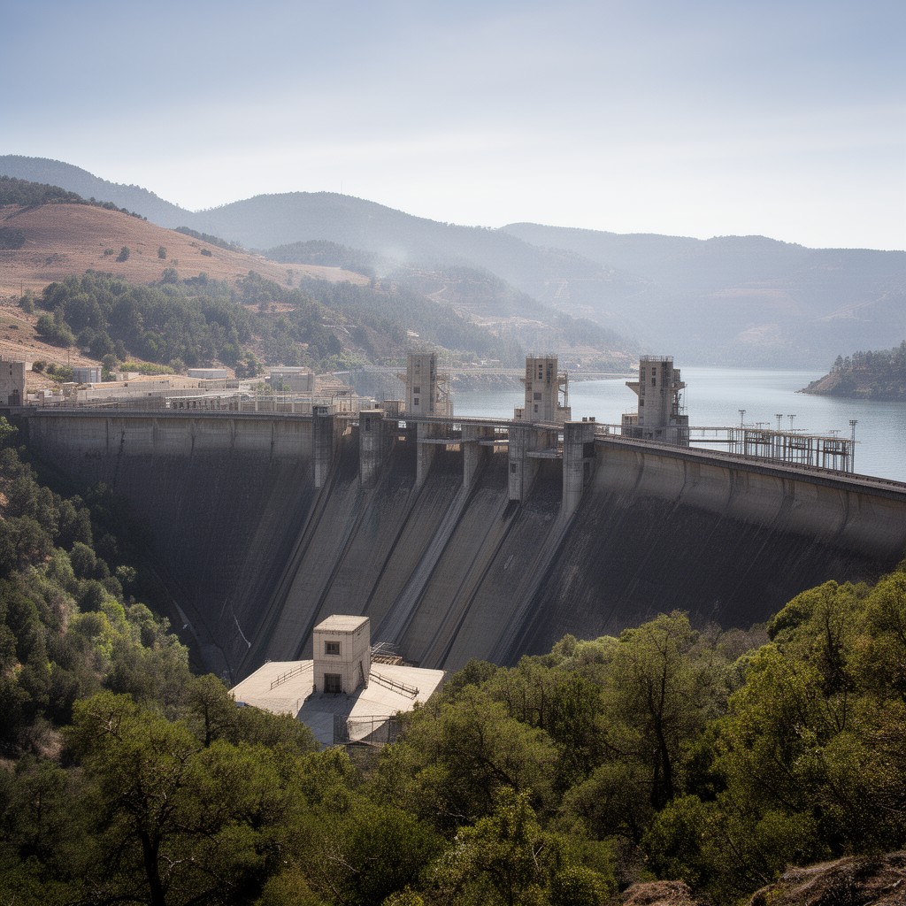 AI-generated illustration of Folsom Dam