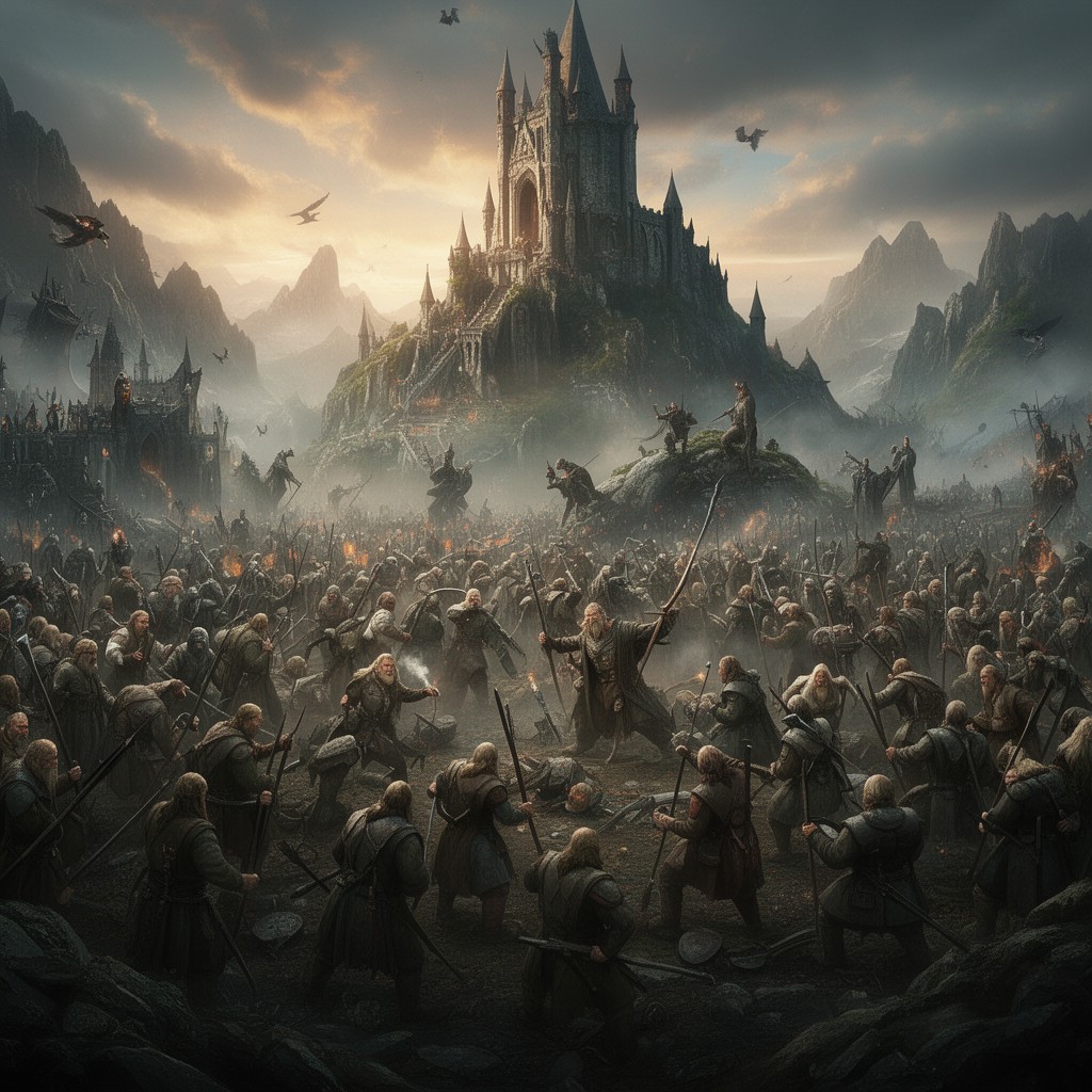 AI-generated illustration of The Hobbit: The Battle of the Five Armies