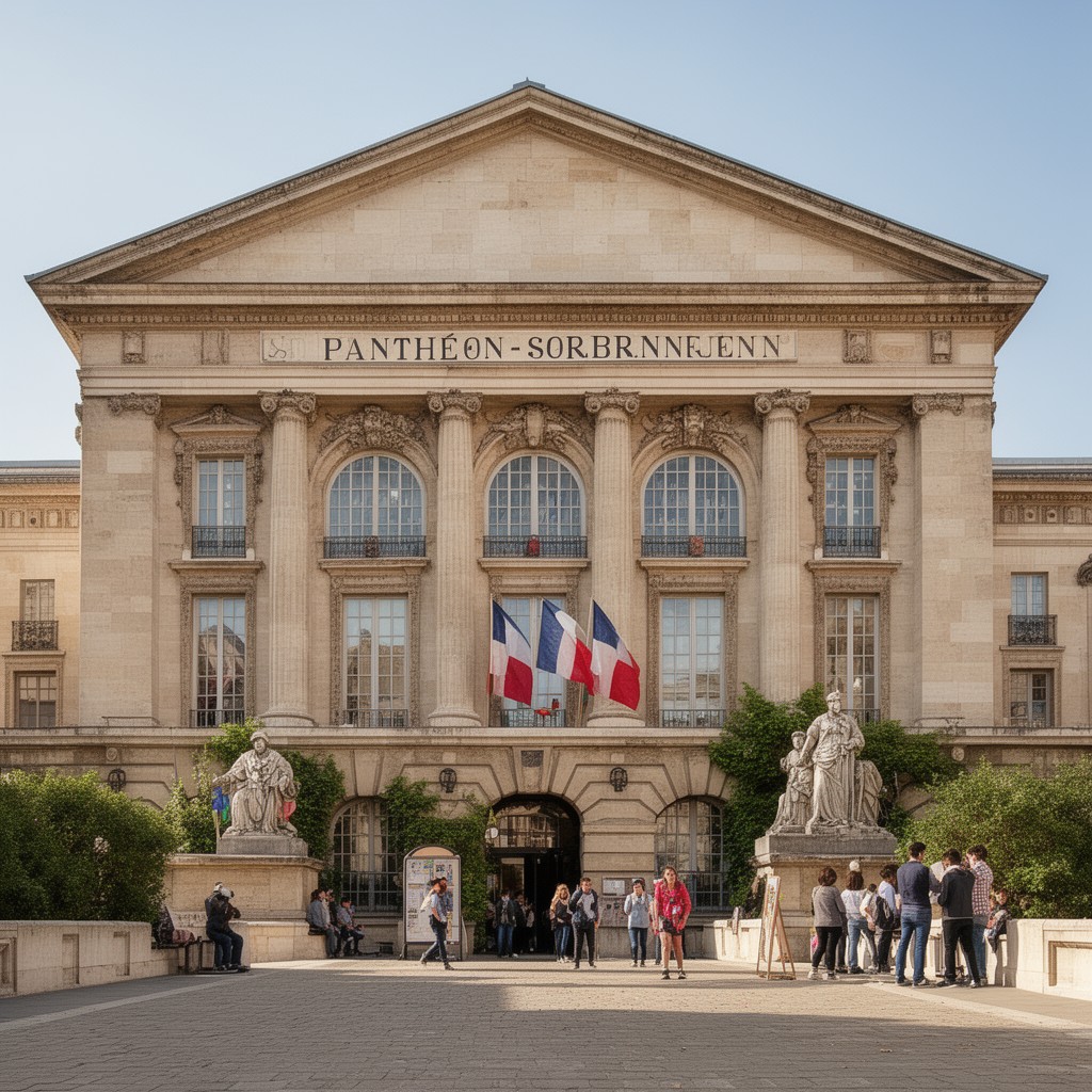 AI-generated illustration of Panthéon-Sorbonne University